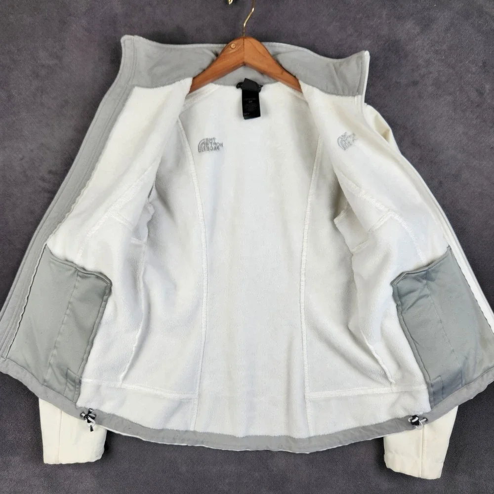 The North Face Apex Jacket Womens Small Cream Fleece Lined Softshell‎ Full Zip